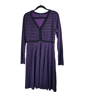 Torrid womans purple and black v-neck striped sweater dress size 1  (XL)